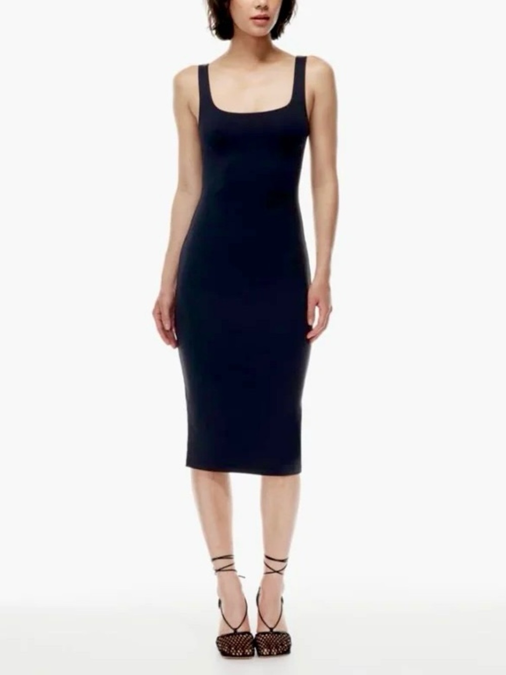 Babaton Black Contour Midi Dress